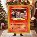 Personalized Cute Pokepet Card Soft Throw Blanket with Photo and Name Home Decor Father's Day Christmas Birthday Gift for Family Couple