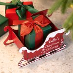 Personalised Santa Sleigh Wooden Gift Storage Box with Name Home Decor Christmas Party Favors for Kid Family Friend