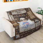 Personalised Bookshelf Cartoon Character Soft Throw Blanket with Name Home Decor Birthday Gift for Book Lovers