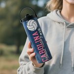 Bouteille d'eau isotherme personnalisée avec paille pliante et poignée Cadeau d'anniversaire et de compétition pour les amoureux du ballon.