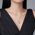 Personalized Heart Birthstone Family Necklace with 1-6 Initial Christmas Valentine's Day Gift for Grandma Mom Woman