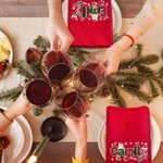 Personalisierte Tisch Serviette aus 100% Baumwolle mit Namen in Weihnachtlicher Kunstschrift Küche Deko Weihnachtsgeschenk für Familie Freunde