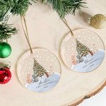 Gepersonaliseerd Schattig Dieren Baby's 1e Kerstmis Duidelijk Acryl Ornament met Naam en Jaarboom Decoratie Baby Shower Kerstcadeau voor Pasgeborenen