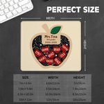 Personalized Apple Design Non-Slip Mouse Pad with 1-35 Names Office Supplies Back to School Teacher's Day Appreciation Gift for Teacher
