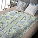 Chinoiserie floral personalizado suave manta con monograma decoración del hogar regalo de cumpleaños para las mujeres