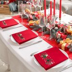 Personalisierte Tisch Serviette aus 100% Baumwolle mit Namen in Weihnachtlicher Kunstschrift Küche Deko Weihnachtsgeschenk für Familie Freunde