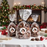 Personalised Santa Hat Face Photo Waterproof Glitter Confetti Stickers with Name Gift Decor Christmas Party Favor for Family Friends