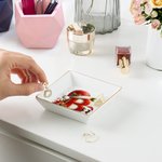 Personalized Santa Hat Initial Cartoon Character Ceramic Trinket Jewelry Dish with Name  Birthday Christmas Gift for Women