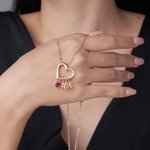 Personalized Heart Birthstone Family Necklace with 1-6 Initial Christmas Valentine's Day Gift for Grandma Mom Woman