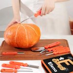 Juego de 11 herramientas personalizado con fantasmas y inicial del nombre para tallar calabazas regalo de Halloween para niños y familiares