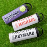 Bouteille d'eau isotherme personnalisée avec paille pliante et poignée Cadeau d'anniversaire et de compétition pour les amoureux du ballon.