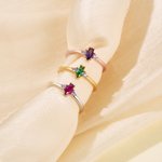 Personalized Marquise Birthstone Ring Dainty Jewelry Birthday Anniversary Gift for Women