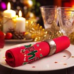 Personalisierte Tisch Serviette aus 100% Baumwolle mit Namen in Weihnachtlicher Kunstschrift Küche Deko Weihnachtsgeschenk für Familie Freunde