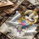 Personalised Bookshelf Cartoon Character Soft Throw Blanket with Name Home Decor Birthday Gift for Book Lovers