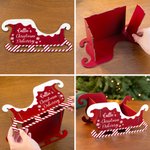 Personalised Santa Sleigh Wooden Gift Storage Box with Name Home Decor Christmas Party Favors for Kid Family Friend