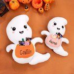 Peluche fantasma personalizado suave y tierno con nombre y bolsillo para dulces regalo de fiesta de Halloween para niños