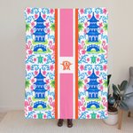 Chinoiserie floral personalizado suave manta con monograma decoración del hogar regalo de cumpleaños para las mujeres