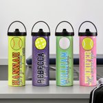 Bouteille d'eau isotherme personnalisée avec paille pliante et poignée Cadeau d'anniversaire et de compétition pour les amoureux du ballon.