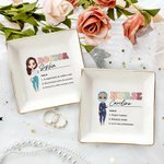 Personalizado Retro Cartoon Medical Character Cerámica Trinket Joyería Plato con Nombre y Sustantivos Día Médico Cumpleaños Apreciación Regalo para Enfermera Doctor