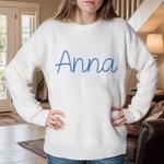 Personalized Soft Knitted Sweater with Name Christmas New Year Gift for Family Friends