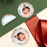 Personalised Santa Hat Face Photo Waterproof Glitter Confetti Stickers with Name Gift Decor Christmas Party Favor for Family Friends