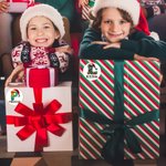 Personalized Santa Hat Color Lights Waterproof Sticker with Initial Name Gift Decoration Christmas Party Gift for Family Kids