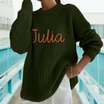 Personalized Soft Knitted Sweater with Name Christmas New Year Gift for Family Friends