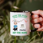 Personalised Stock Trends Cartoon Character 11 oz 15 oz Ceramic Coffee Mug with Name Birthday Anniversary Gift for Men Stock Investors