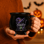 Henkilökohtainen Taikapata ja noitahattu Glitter Initial Musta Cauldron Keraaminen kahvimuki nimellä Karkki tai Hemmottele Halloween Party Lahja Naisille Lapset