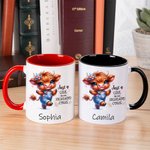 Personalised Cute Highland Cow Ceramic Coffee Mug with Name Daily Use Birthday Gift for Girls Women