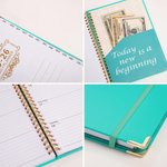 Personalized Birth Flower Cartoon Character Spiral A5 Notebook with Name Initial and Weekly Planner Page Birthday Christmas Gift for Family Friends