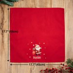 Personalised Cute Santa Claus 100% Cotton Reusable Red Napkin with Name Table Decor Christmas Gift for Family Friend