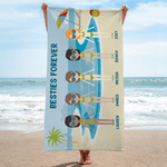 Personalisierte 1-8 niedlichen Zeichen schnell trocknen überdimensionale Strand Handtuch mit Titel und Name Pool Essentials Urlaub Urlaub Geburtstag Geschenk für Frauen