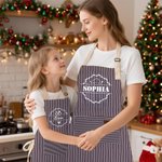 Personalized Multicolour Kitchenware Kid Adult Baking Apron with Name and Front Pocket Birthday Gift for Family Cooking Lovers
