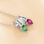 Personalisierte Familie Herz Birthstone Halskette mit 1- 5 Namen Zierlich Schmuck Jahrestag Muttertag Geburtstag Geschenk für Mama Oma