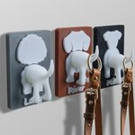 Personalized 3D-Printed Dog Silhouette Butt Dog Leash Holder with Name Wall Decor Birthday Housewarming Gift for Dog Lover Owner
