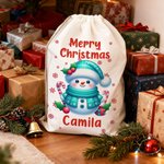 Sac à dos en toile avec nom pour Joyeux Noël personnalisé Sac à dos en toile avec nom Cadeau de fête de Noël pour enfants Famille