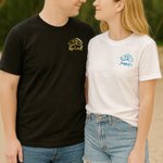 Personalizada Just Married Mrs Mr Multicolor 100% Algodón Camiseta con Nombre Boda Bridal Shower Luna de Miel Regalo para Novia Novio Pareja