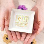 Gepersonaliseerde woordwolk keramische sieraden schotel met naam en initiaal Home Decor bruiloft verjaardag cadeau voor vrouwen bruidsmeisjes