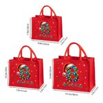 Chapeau de Père Noël coloré réutilisable Sac cadeau en jute rouge avec initiale et nom Cadeau de fête de Noël pour la famille et les enfants