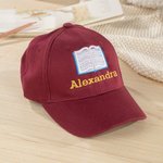 Personalisierte Multicolor Buch Bleistift Apfel Trucker Hut Baseballmütze mit gestickten Namen zurück zu Schule Geburtstag Geschenk für Kinder Kleinkinder