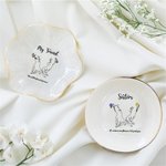 Henkilökohtainen Holding Hands syntymän kukka juomakoru korut lautasen teksti Home Decor syntymäpäivälahja ystäville