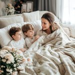 Personalized Wildflower Rabbit Soft Throw Blanket with Name Home Decor Anniversary Birthday Gift for Family Baby