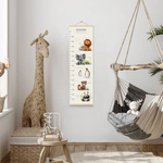 Personalised Animal Children Growth Height Chart with Name Bedroom Decor Birthday Gift for Baby Children