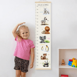 Personalised Animal Children Growth Height Chart with Name Bedroom Decor Birthday Gift for Baby Children