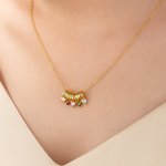 Personalisierte Familie Herz Birthstone Halskette mit 1- 5 Namen Zierlich Schmuck Jahrestag Muttertag Geburtstag Geschenk für Mama Oma