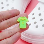 Personalized 3D Printing Multicolour Soccer Jersey Shoe Charms with Name and Number Shoes Decoration Daily Wear Gift for Sports Lovers