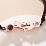 Henkilökohtainen Cat säädettävä Photo Projection rannekoru nimi vuosipäivä syntymäpäivälahja kissa ystäville