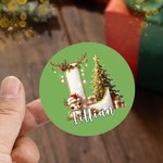 Personalized Christmas Tree Elk Initial Waterproof Stickers Labels with Name Gift Decor Christmas Party Favors for Kids Family