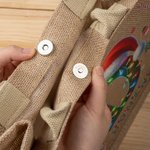 Sac en jute de grande capacité avec initiales et nom Utilisation quotidienne Cadeau de Noël pour enfants Adultes